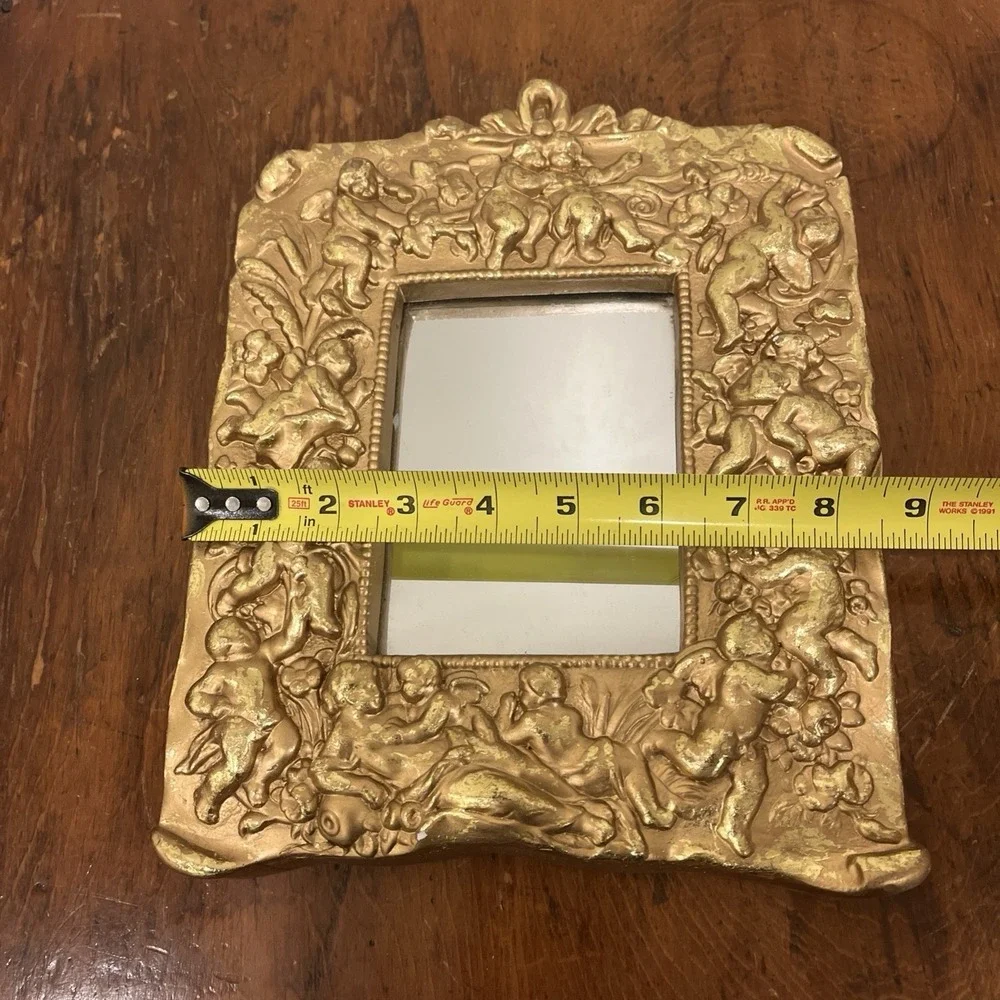 Gilt Gold Cherub Mirror 10 1/2